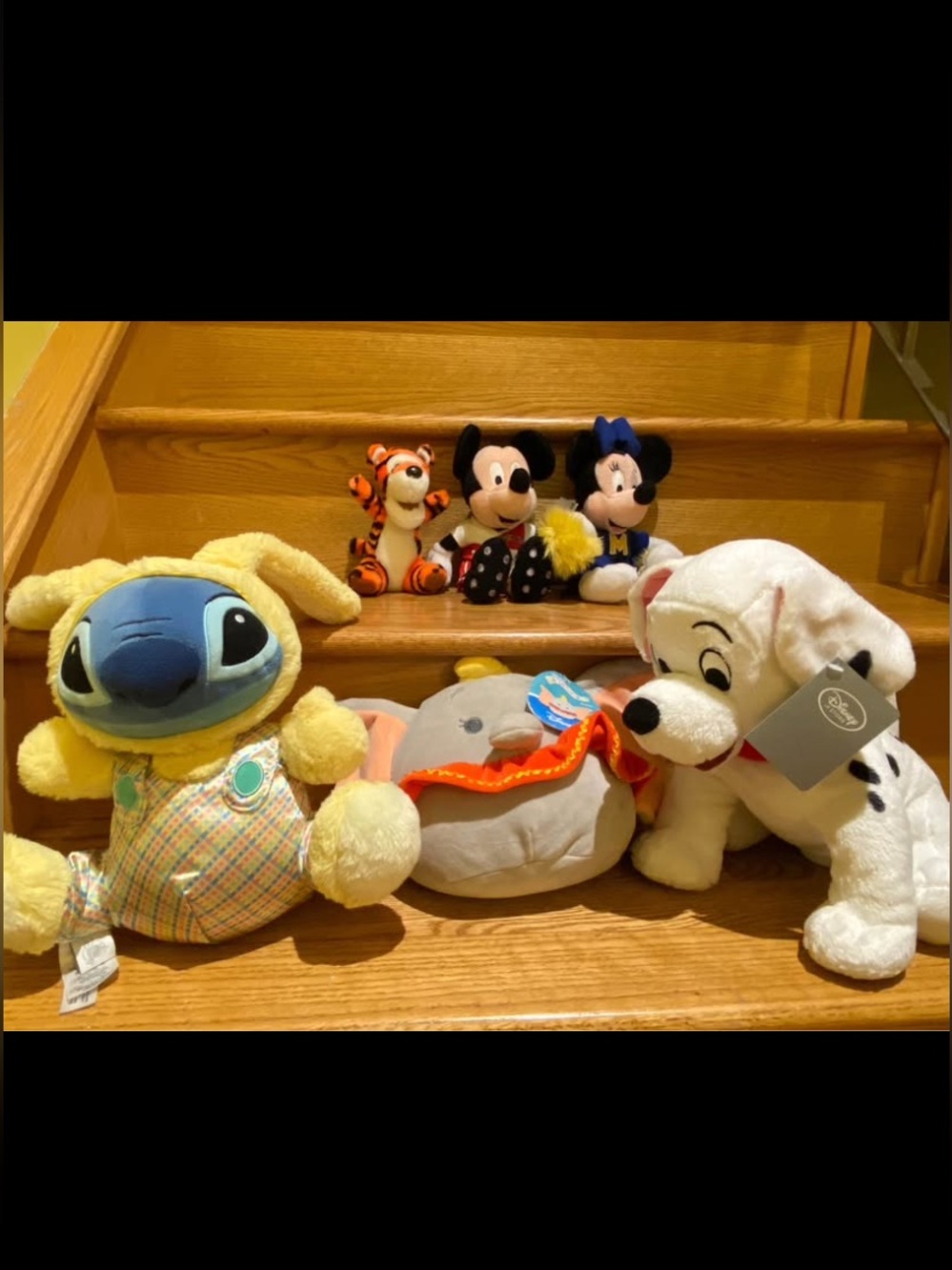 Disney Stuffie Plush Bundle Collection - Dumbo / Stitch / Dalmatian / Mickey